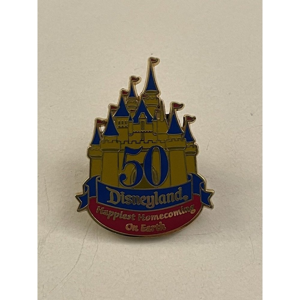 Disney Disneyland Castle 50 Years Pinback Button Pin PB22A